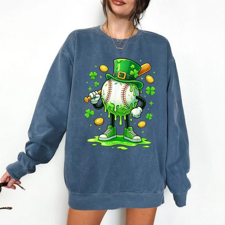 St Patrick Day Baseball Drip Ice Cream Baseball Comfort Colors Sweatshirt