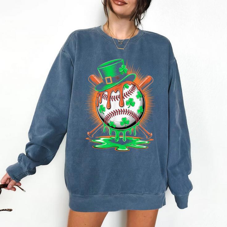 St Patrick Day Baseball Drip Ice Cream Kids Boys Men Comfort Colors Sweatshirt