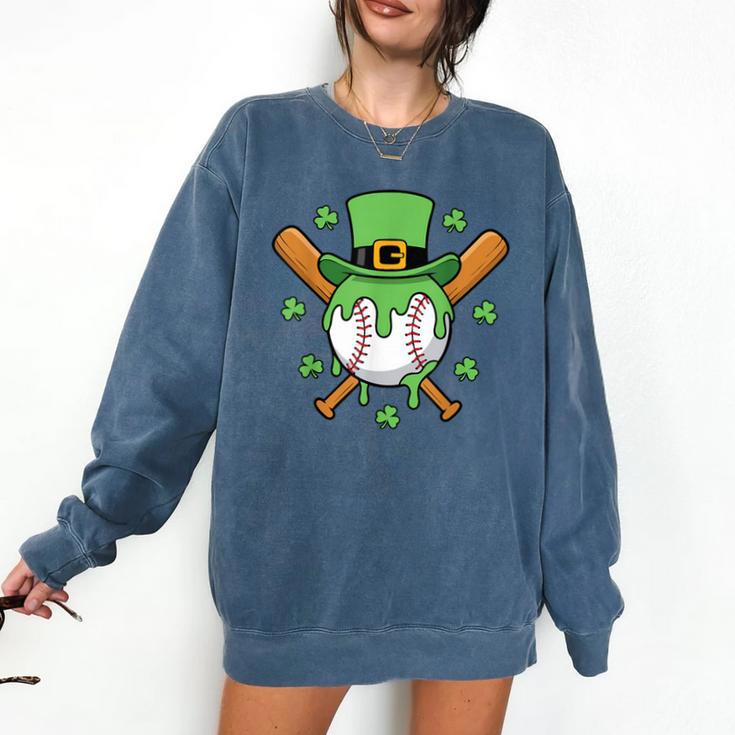 St Patricks Day Baseball Drip Ice Cream Baseball Home Plate Comfort Colors Sweatshirt