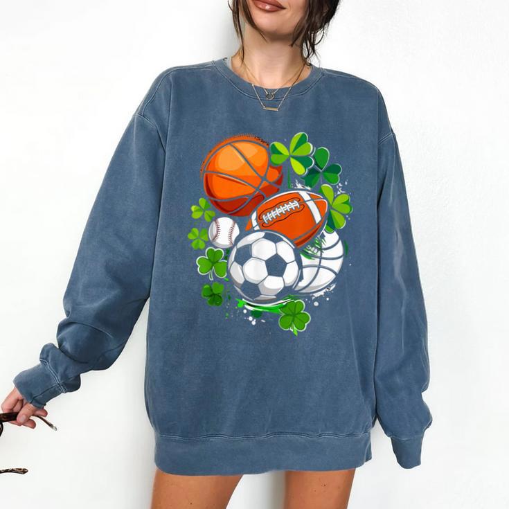 St Patricks Day Shamrock Basketball Baseball Football Soccer Comfort Colors Sweatshirt