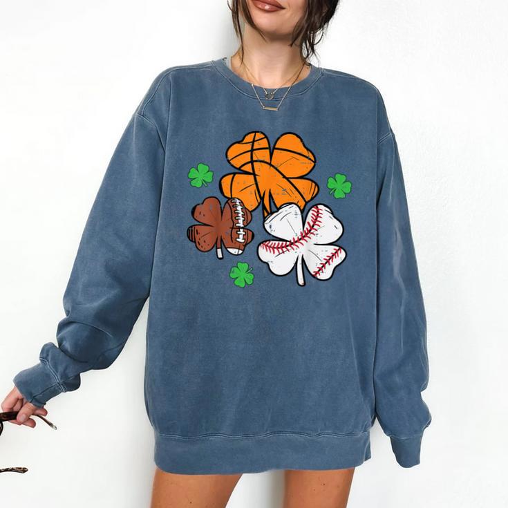 St Patricks Day Shamrock Basketball Baseball Men Boys Kids Comfort Colors Sweatshirt