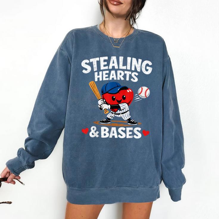Stealing Hearts & Bases Valentine’s Day Baseball Love Comfort Colors Sweatshirt