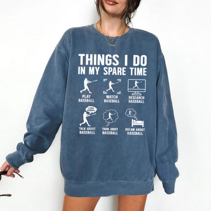Things I Do In My Spare Time Baseball Lovers Kids Boys Comfort Colors Sweatshirt