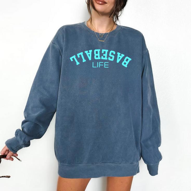 Upside Down Baseball Life Game Day Boys Girls Youth Comfort Colors Sweatshirt