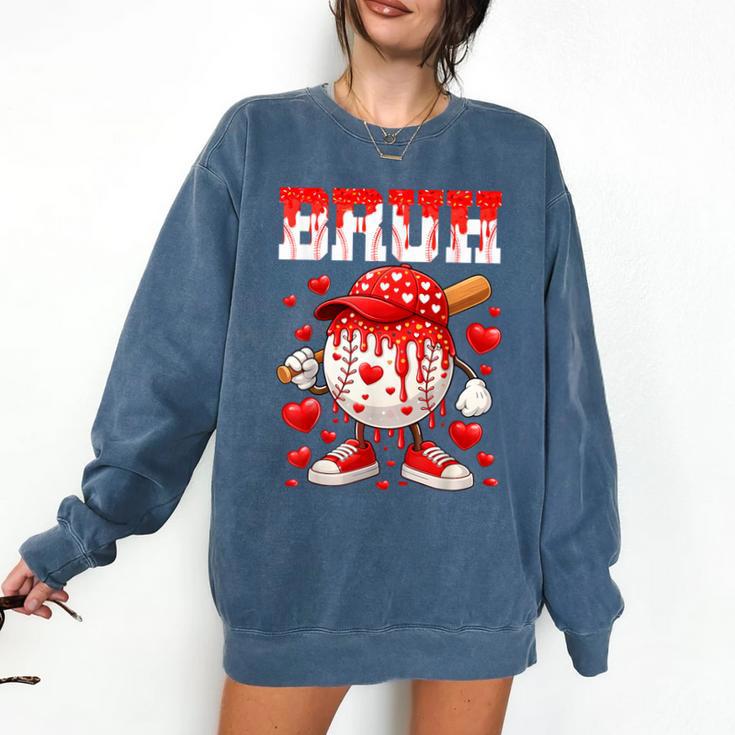 Valentines Day Baseball Drip Boys Bruh Ice Cream Toddler Kid Comfort Colors Sweatshirt