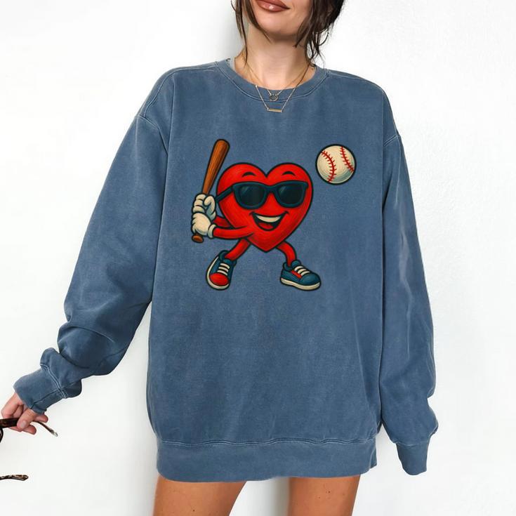 Valentines Day Baseball Red Heart Love Boys Kids Tee Comfort Colors Sweatshirt