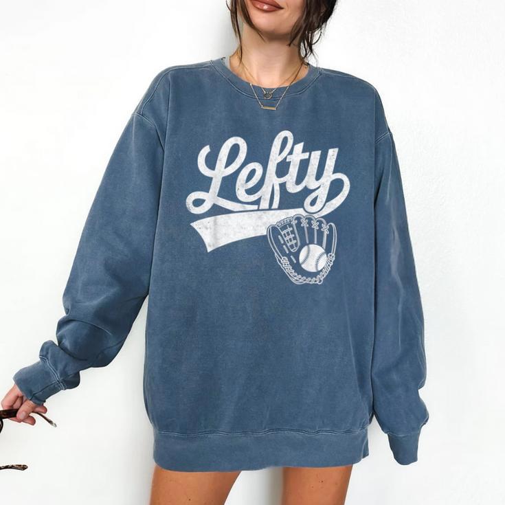 Vintage Baseball Tee Lefty Left Handed Baseball Player Comfort Colors Sweatshirt