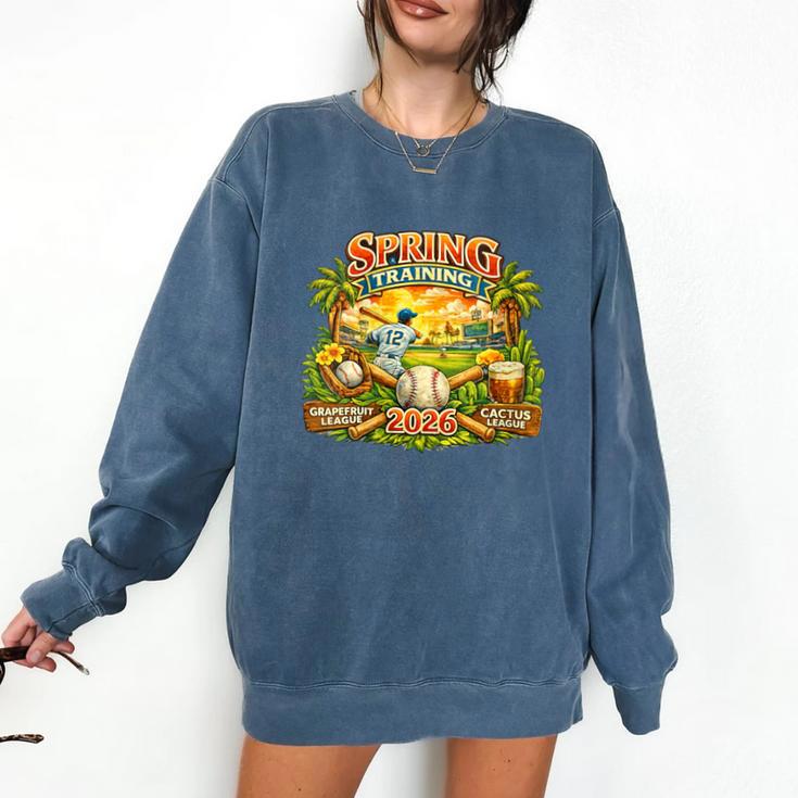 Women's Awesome Spring Trainings 2026 Baseball Arizona Florida Comfort Colors Sweatshirt