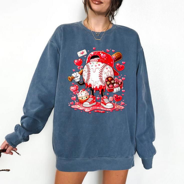 Women's Baseball Drip Ice Cream Boys Kids Youth Valentines Comfort Colors Sweatshirt