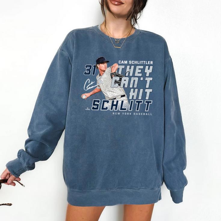 They Can't Hit Schlitt Cam Schlittler New York Baseball MLBP Comfort Colors Sweatshirt