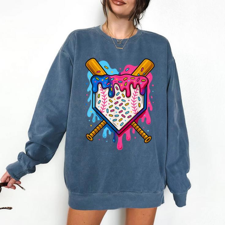 Baseball Boys Ice Cream Drip Baseball Comfort Colors Sweatshirt