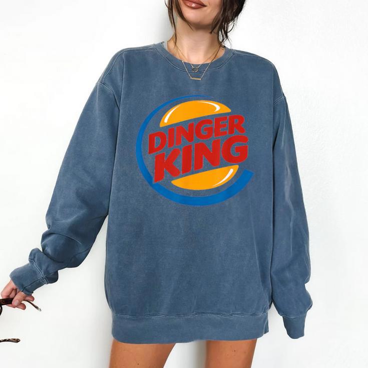 Baseball Dinger King Logo For Home Run Players And Fan Comfort Colors Sweatshirt