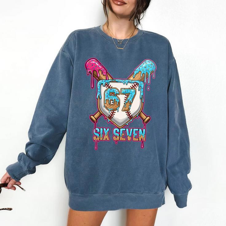 Baseball Drip Number 67 Player 6-7 Six Seven Meme Gen Alpha Comfort Colors Sweatshirt