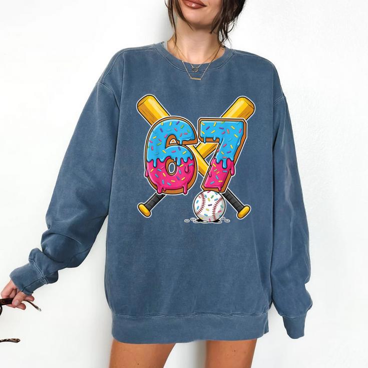 Baseball Drip Number 67 Player 67th Birthday Meme Gen Alpha Comfort Colors Sweatshirt