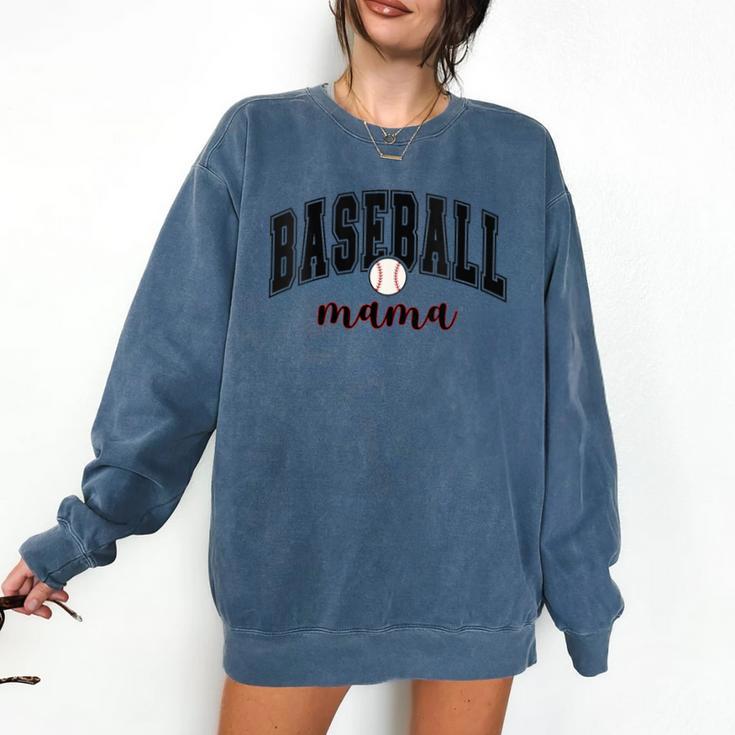 Baseball Mama Cute Women Team Mom Or Baseball Mom Sports Comfort Colors Sweatshirt
