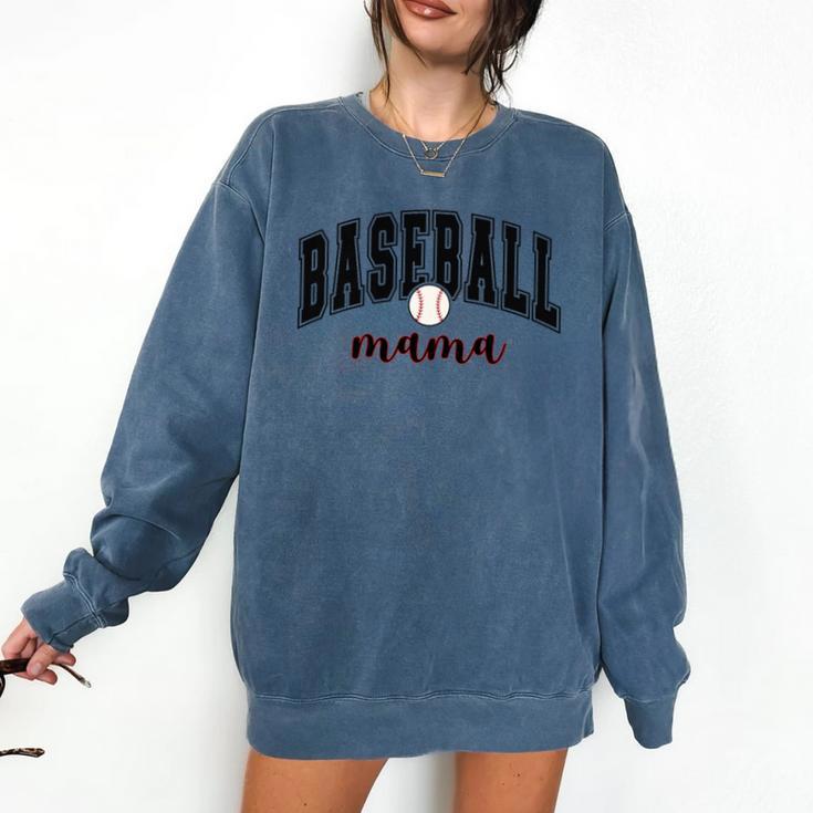 Baseball Mama Cute Women Team Mom Or Baseball Mom Sports Premium Comfort Colors Sweatshirt