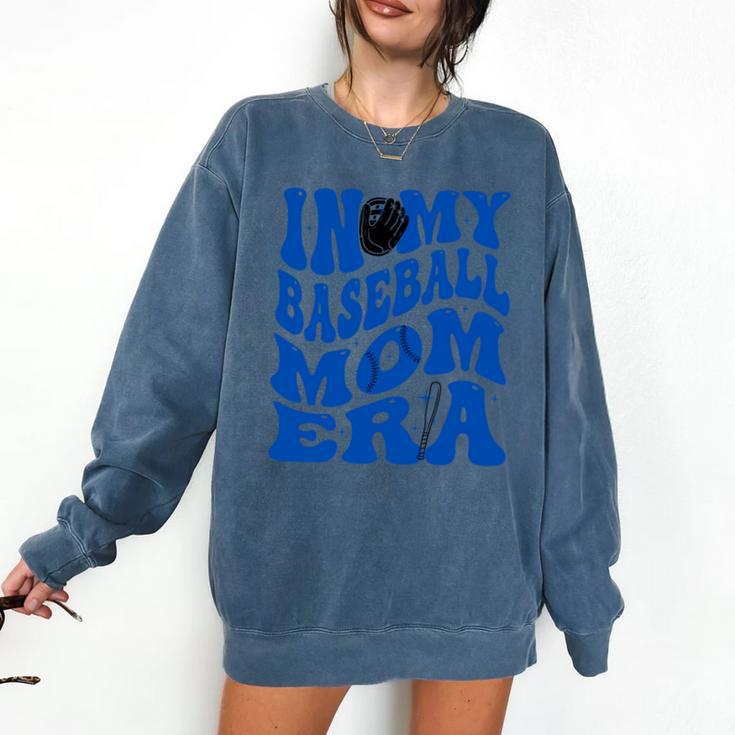 In My Baseball Mom Ear Blue Comfort Colors Sweatshirt