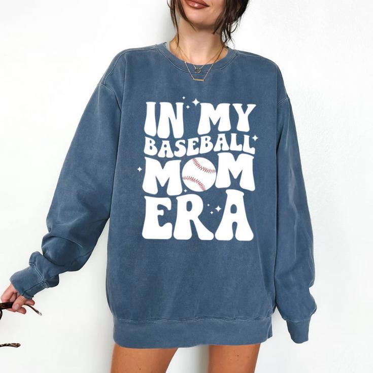 In My Baseball Mom Era Groovy Retro Comfort Colors Sweatshirt