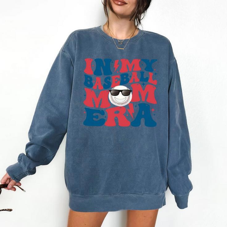 In My Baseball Mom Era Smile Face Retro Comfort Colors Sweatshirt