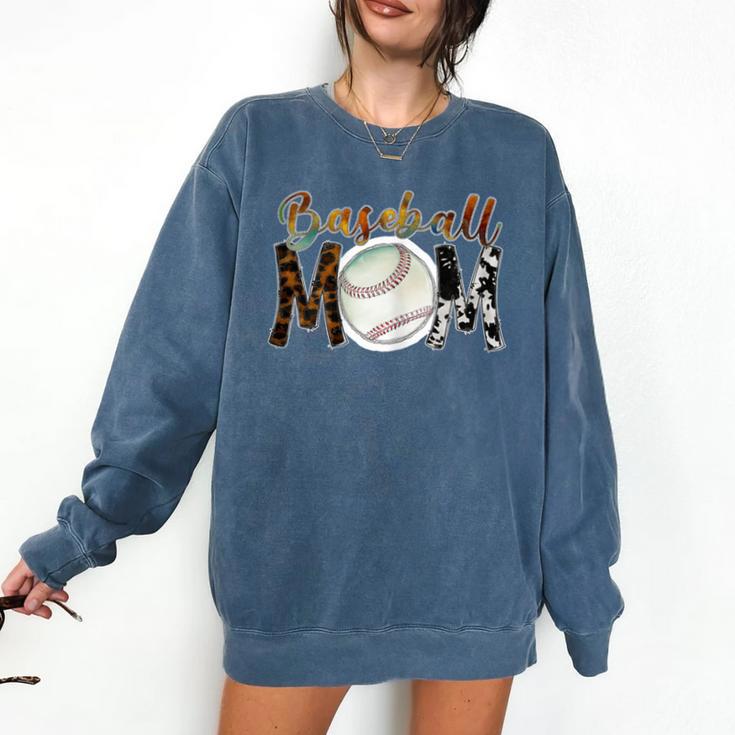 Baseball Mom Mama Mother Comfort Colors Sweatshirt