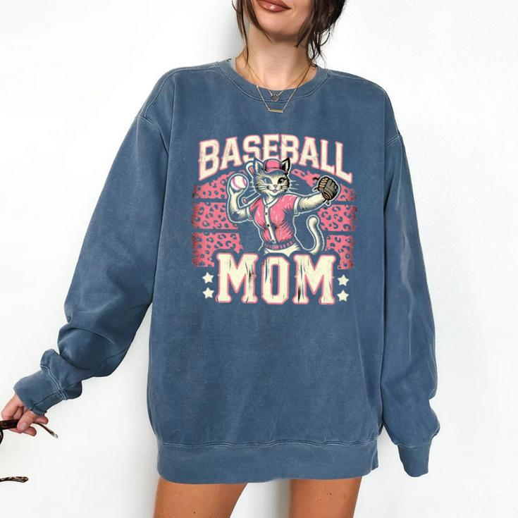 Baseball Mom Mama Mother's Cat In My Baseball Mom Era Comfort Colors Sweatshirt