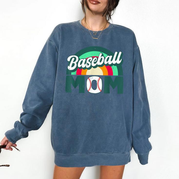 Baseball Mom Rainbow Game Day Comfort Colors Sweatshirt