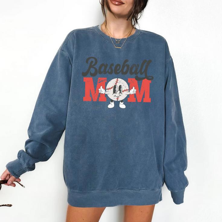 Baseball Mom Retro Distressed Baseball Family Matching Comfort Colors Sweatshirt