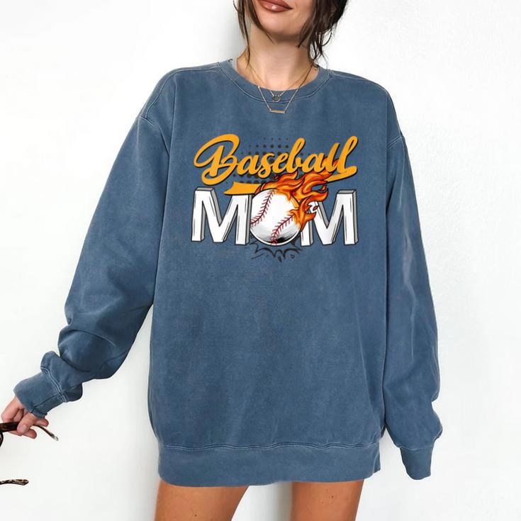 Baseball Mom Sports Graphic Novelty Comfort Colors Sweatshirt