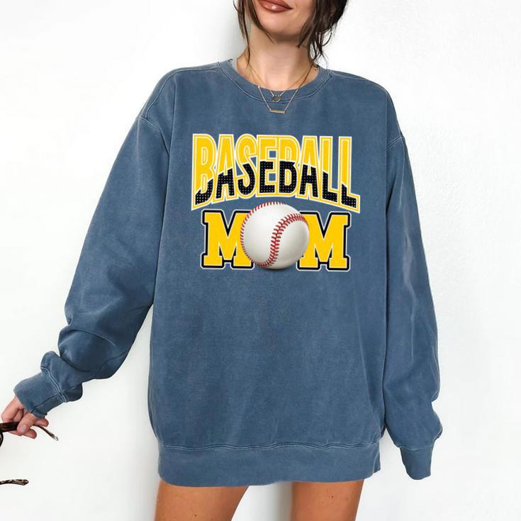 Baseball Mom Sports Mom Yellow Comfort Colors Sweatshirt