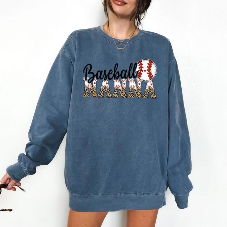 Baseball Nanna Women BallPark Nanna Baseball Mom Comfort Colors Sweatshirt