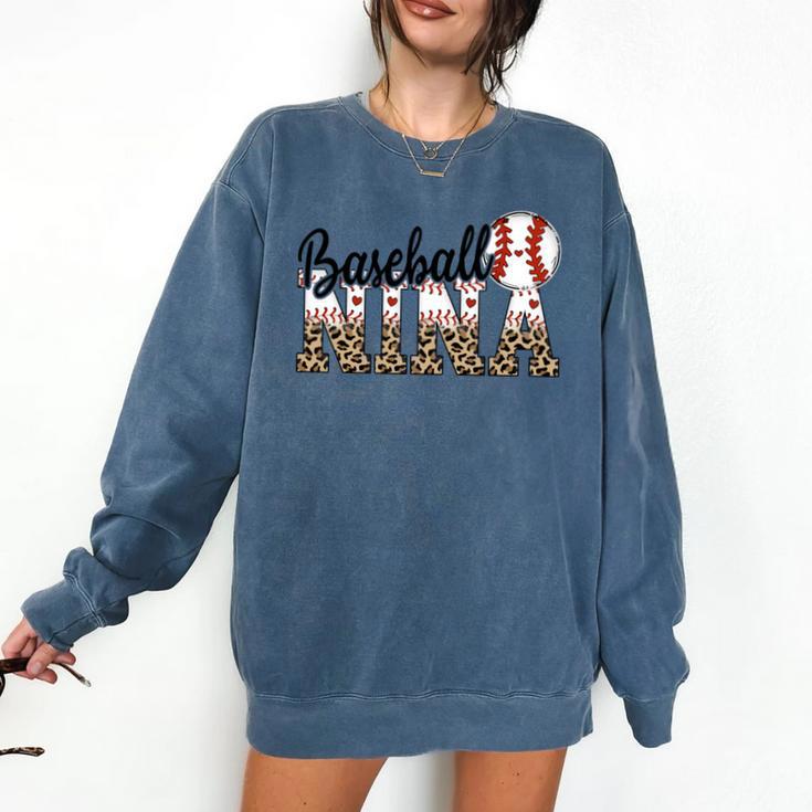 Baseball Nina Women BallPark Nina Baseball Mom Mother's Day Comfort Colors Sweatshirt