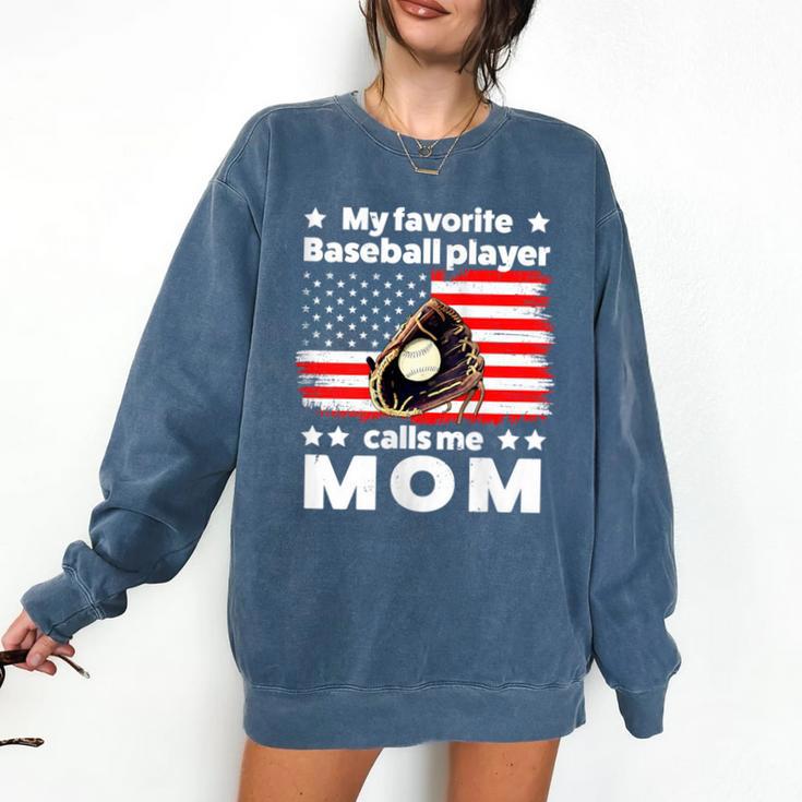 My Baseball Player Calls Me Mom Baseball Mom Comfort Colors Sweatshirt