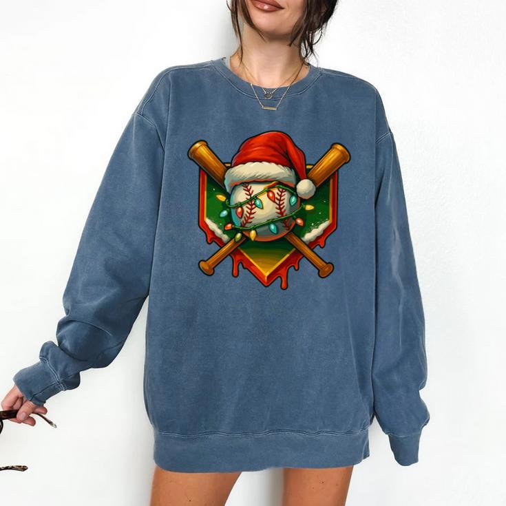 Baseball Xmas Christmas Baseball Ice Cream Drip Boys Comfort Colors Sweatshirt