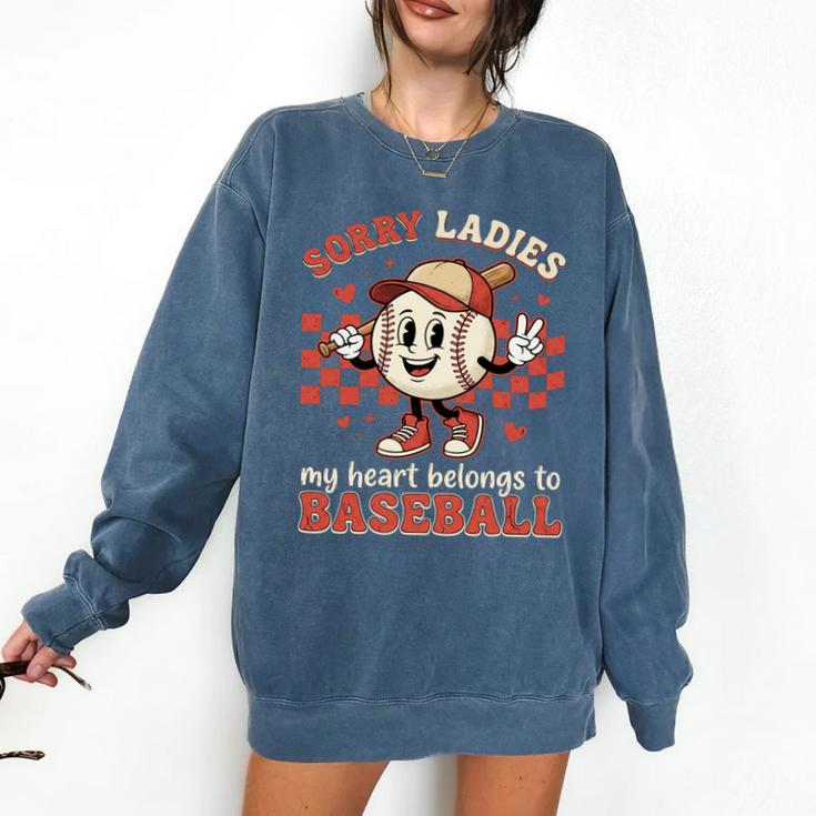 Boys & Women Men Baseball Valentine With Hearts Sporty Love Comfort Colors Sweatshirt