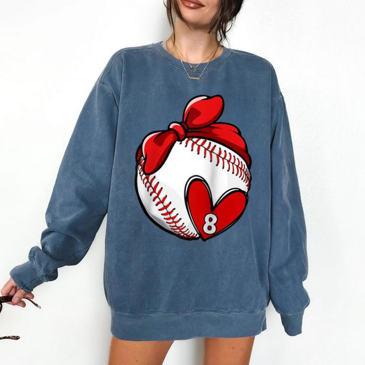 Custom Baseball Mom Number 8 Heart For Mom Mommy Raglan Baseball Tee Comfort Colors Sweatshirt