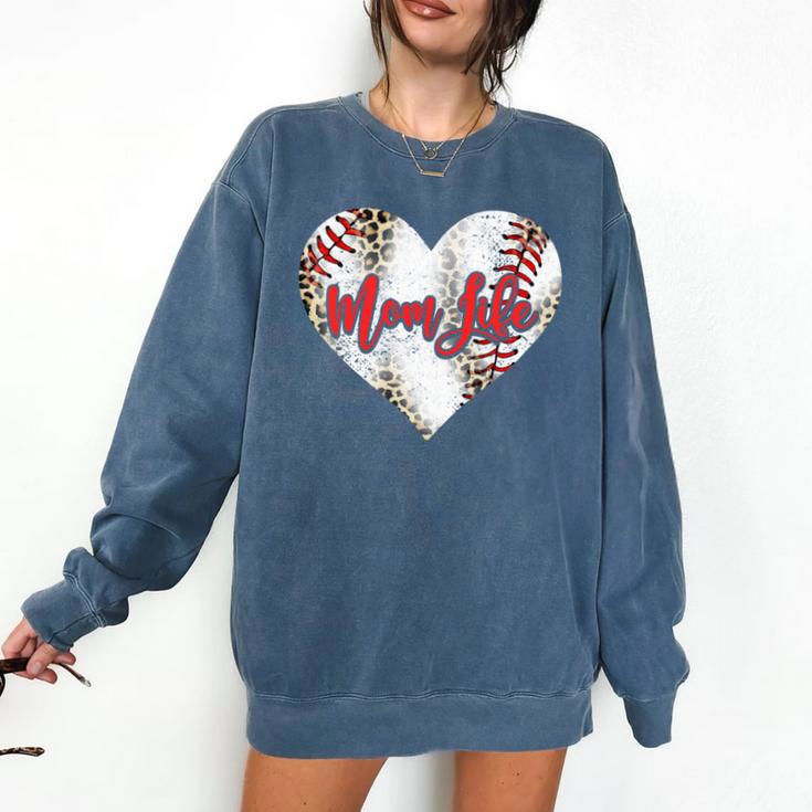 Cute Baseball Mom Heart Mother's Day Sport Mama Mom Life Comfort Colors Sweatshirt
