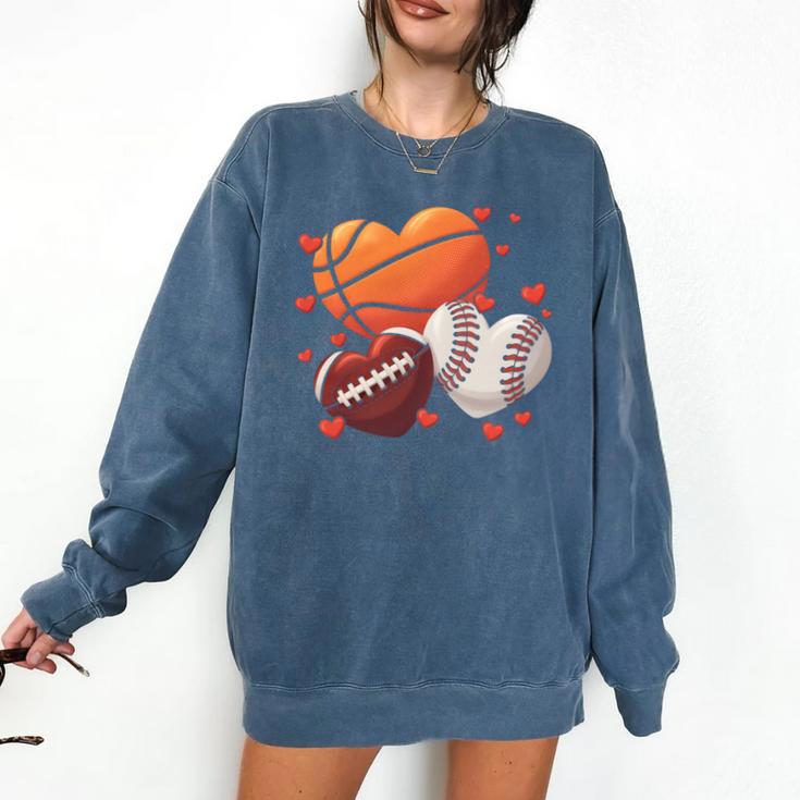 Football Basketball Baseball Heart Valentine Boys Men Kid Comfort Colors Sweatshirt