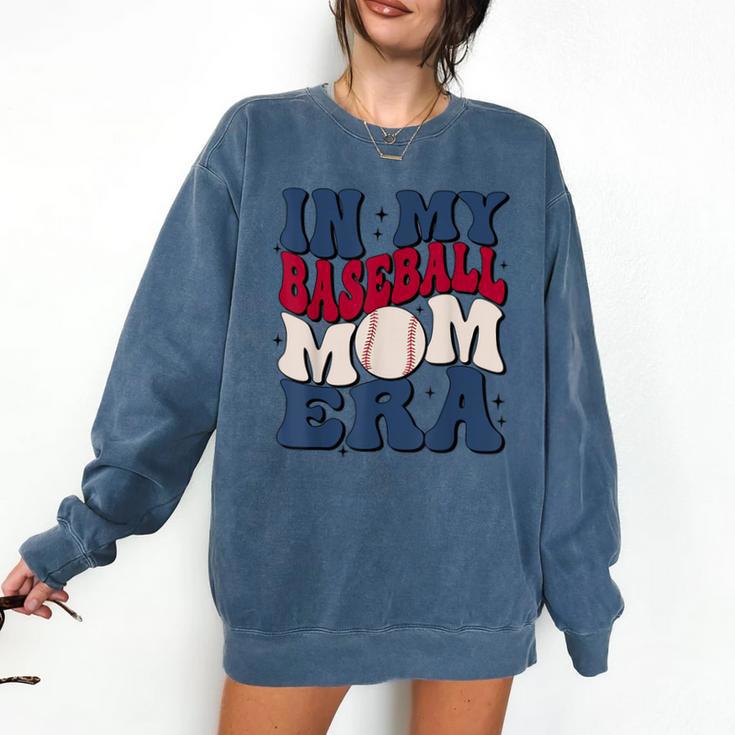 Groovy In My Baseball Mom Era Baseball Mama Mother's Day Comfort Colors Sweatshirt