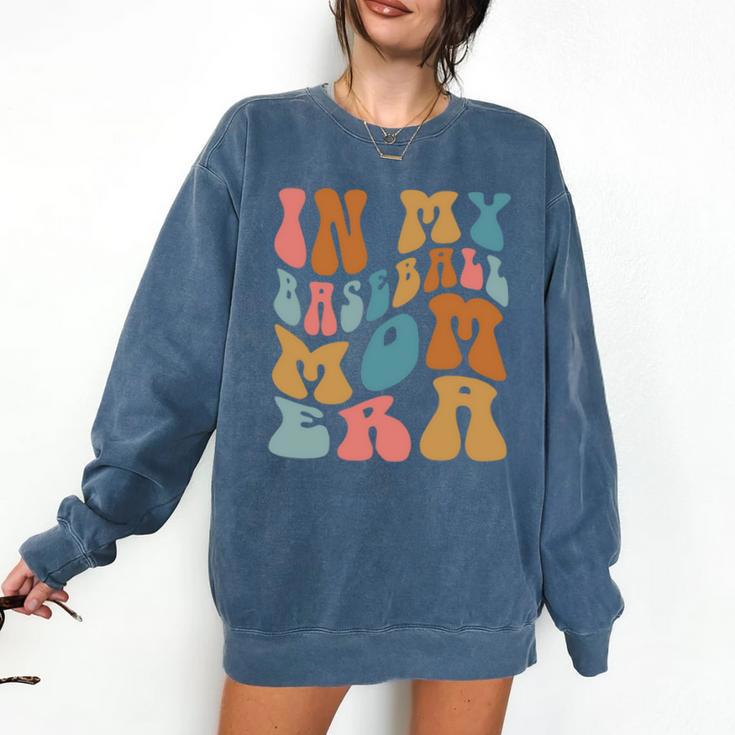 Groovy In My Baseball Mom Era Softball Game Day Comfort Colors Sweatshirt