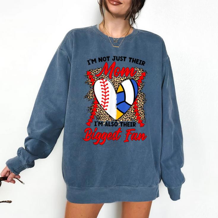 I'm Their Biggest Fan Volleyball Baseball Mom Comfort Colors Sweatshirt