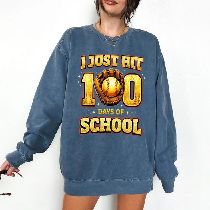 I Just Hit 100 Days Of School Baseball Boys Kids 100th Day Comfort Colors Sweatshirt