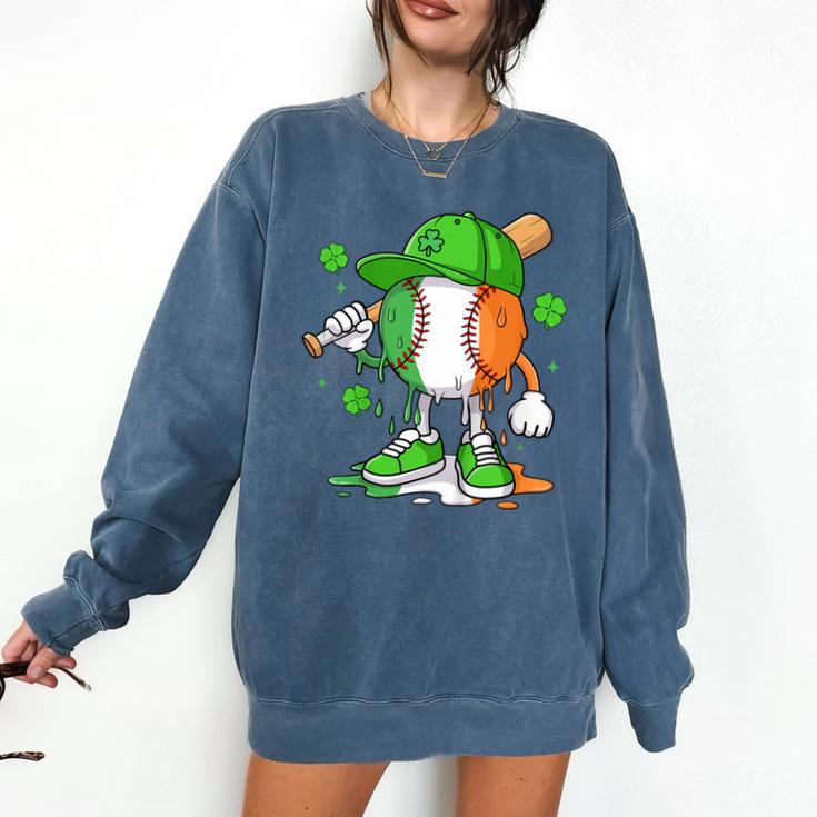 Kids Boys St Patricks Day Irish Flag Kids Baseball Ice Cream Drip Comfort Colors Sweatshirt