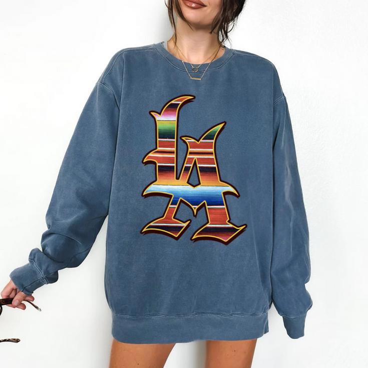 LA Sarape Los Angeles LA Sarape East LA Baseball Mexican Premium Tri-Blend Comfort Colors Sweatshirt