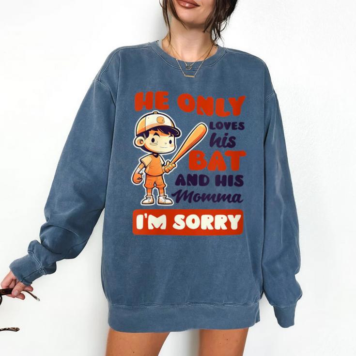 Loves Bat And His Momma Baseball Mom Comfort Colors Sweatshirt