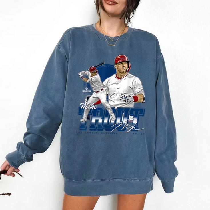 Mike Trout Los Angeles A MLB Baseball Players MLBMTR302N Comfort Colors Sweatshirt