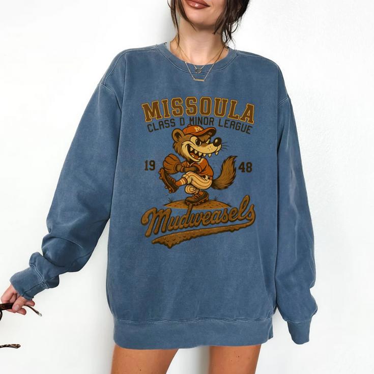 Missoula Mudweasels Retro Minor League Baseball Comfort Colors Sweatshirt