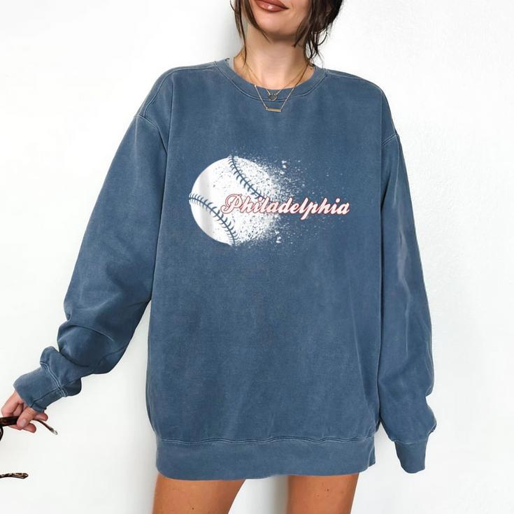 Philadelphia Baseball Skyline Philly Men Women Comfort Colors Sweatshirt