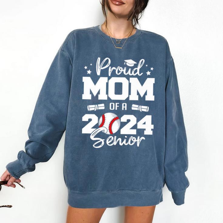 Proud Mom Of a 2024 Senior Baseball Mom 2024 Graduate Premium Comfort Colors Sweatshirt