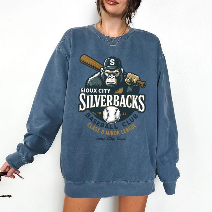 Sioux City Silverbacks Retro Minor League Baseball Comfort Colors Sweatshirt