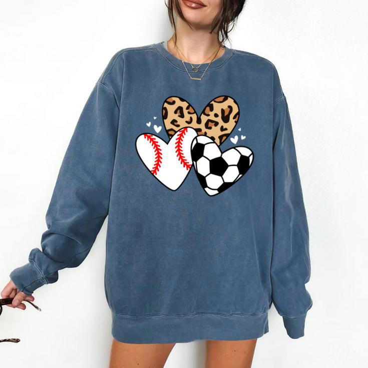 Soccer Baseball Heart Soccer Baseball Mom Comfort Colors Sweatshirt